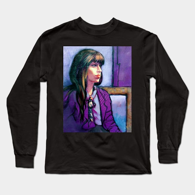 Portrait of Kathleen ~ oil Long Sleeve T-Shirt by rozmcq